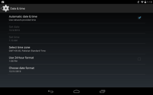 Date and Time Settings Android