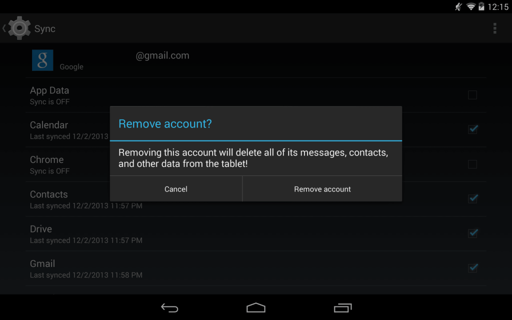 Remove Google Account in Android