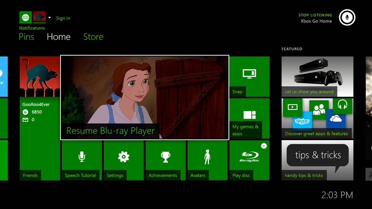 Xbox One Dashboard