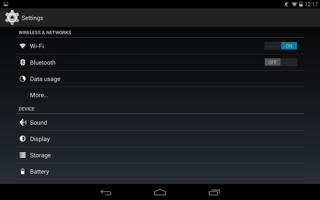 Wireless and Network Settings in Android