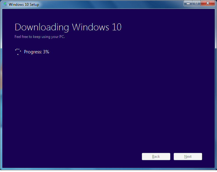 Windows 10 ISO downloading