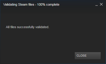 Steam File Validation Completed