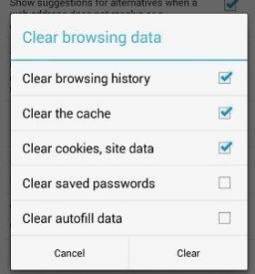 clearing browsing data