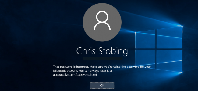 Windows 10 wrong password