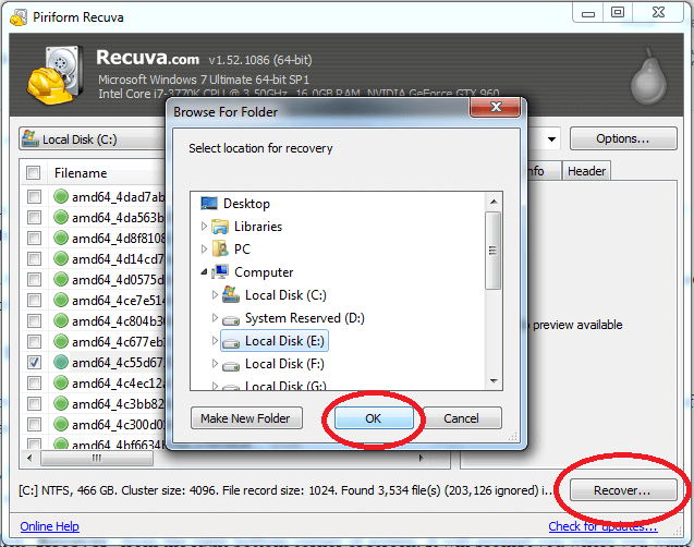 Recuva Recovery