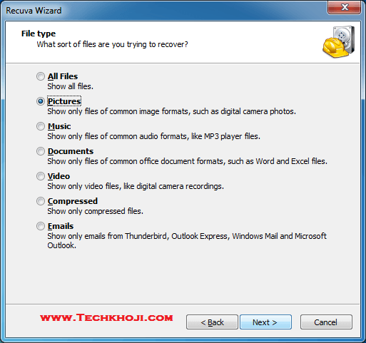 Recuva File type
