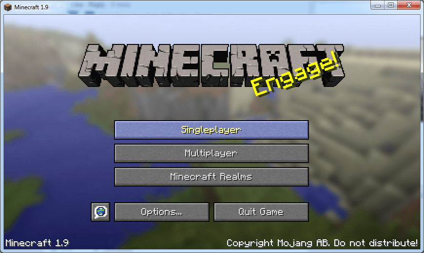 Minecraft 1.9 Launch Screen