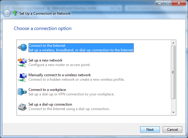 Dial-up Connection on Windows