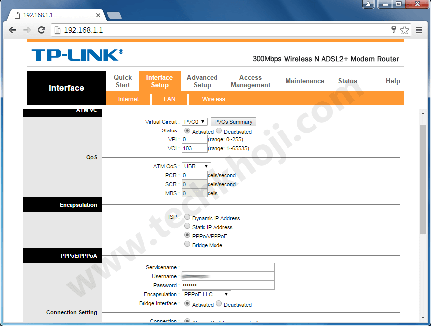 ADSL Interface Setup