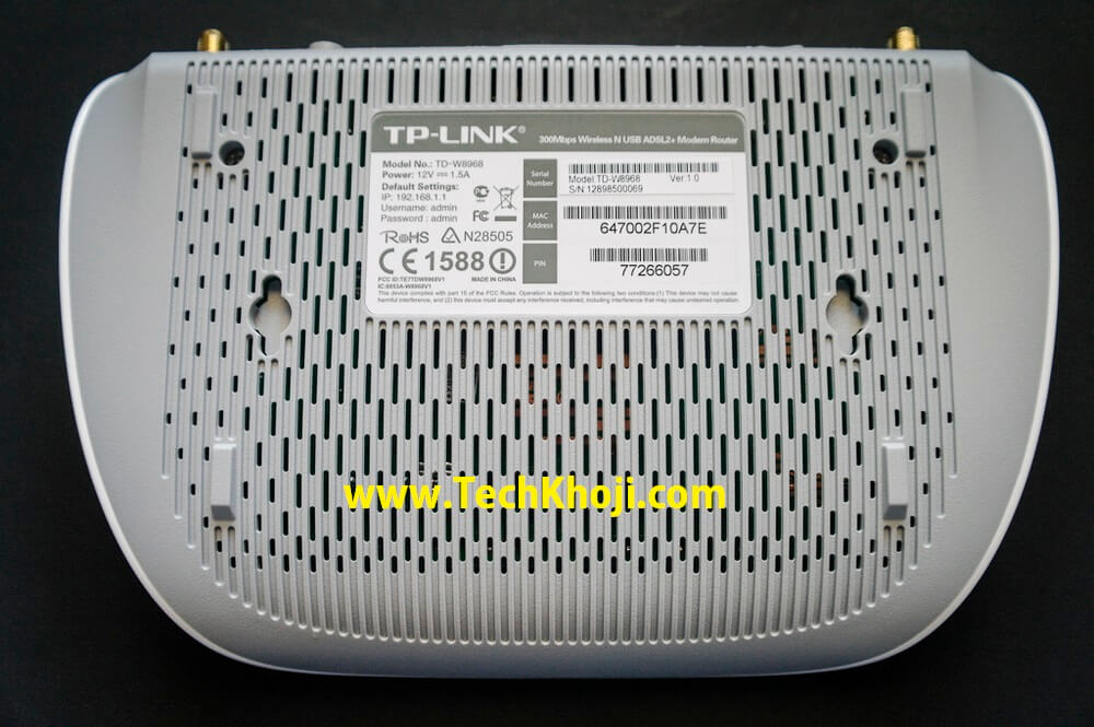 Back side of TP-Link Router
