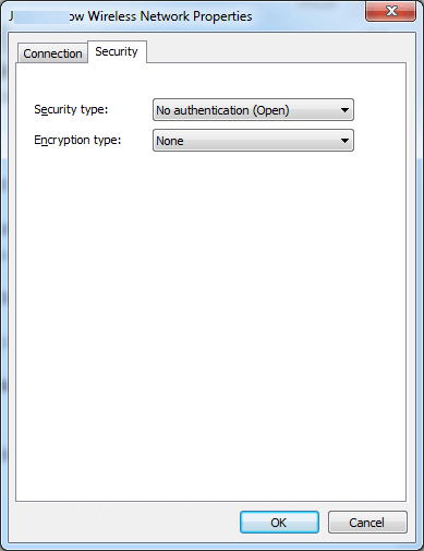 Wireless Network Properties Windows
