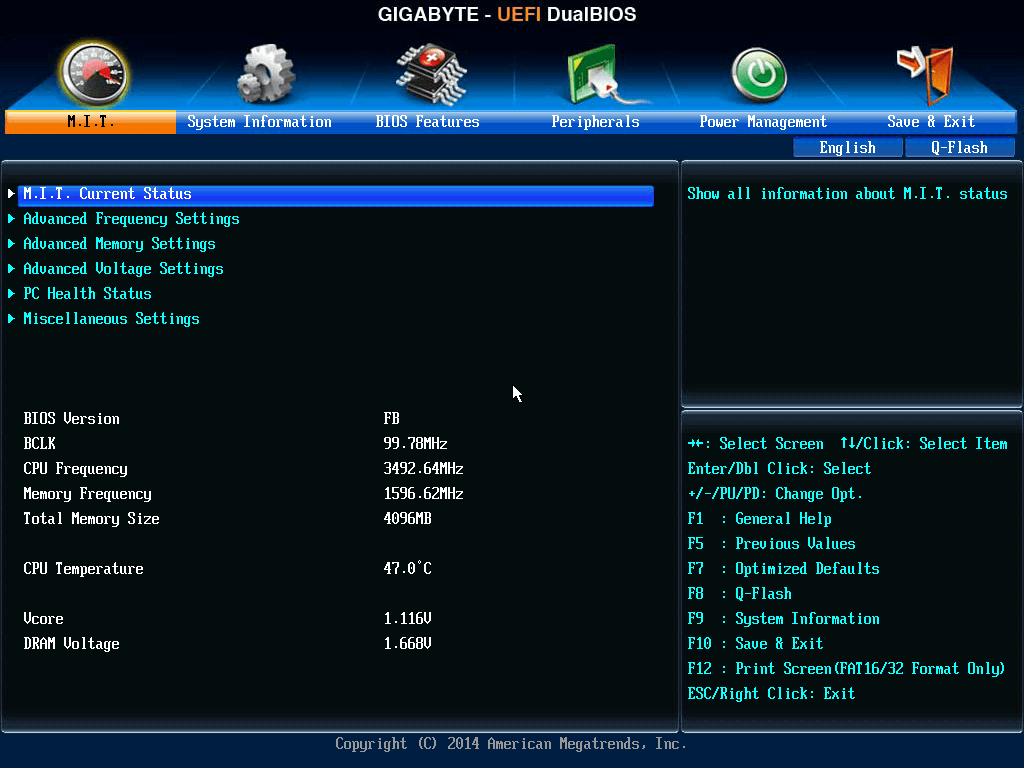 BIOS Setup Gigabyte Motherboard