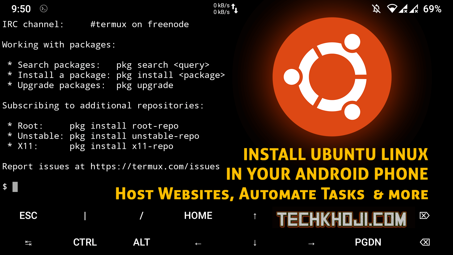 Install Ubuntu Linux in Termux Emulator Android