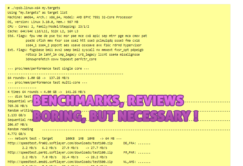 VPS benchmarks