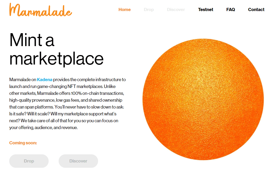 Under construction Marmalade NFTs marketplace 