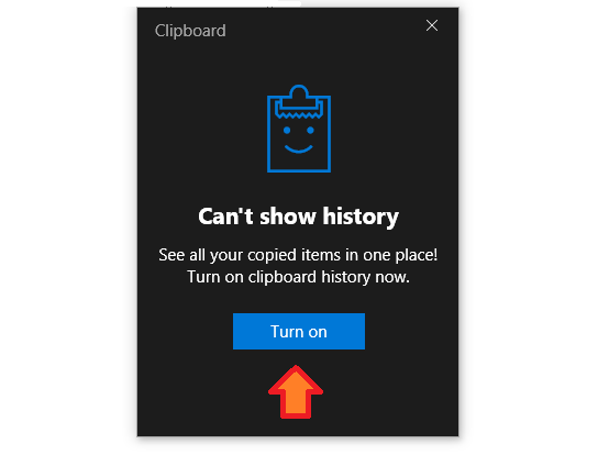 clipboard history turn on windows
