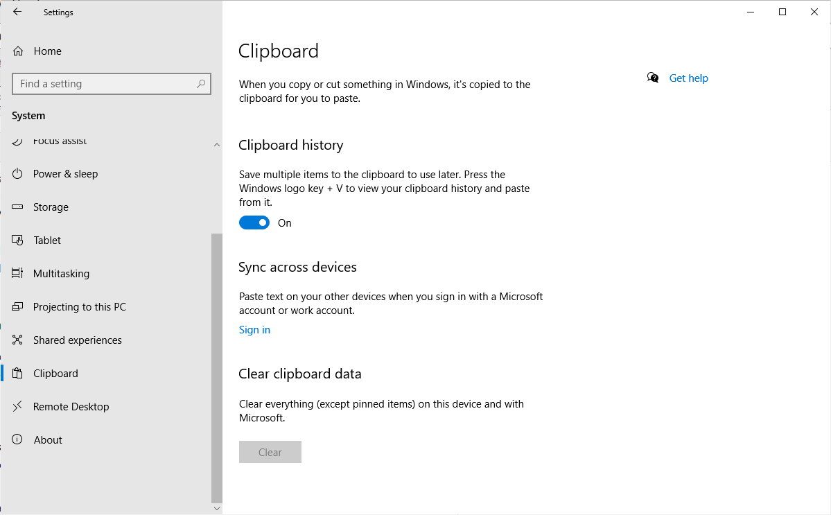 clipboard-history-windows-11-10 clipboard history settings windows 10