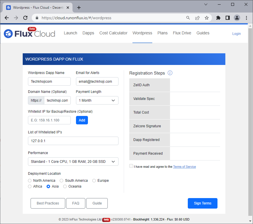 Deploying WordPress on FLUX