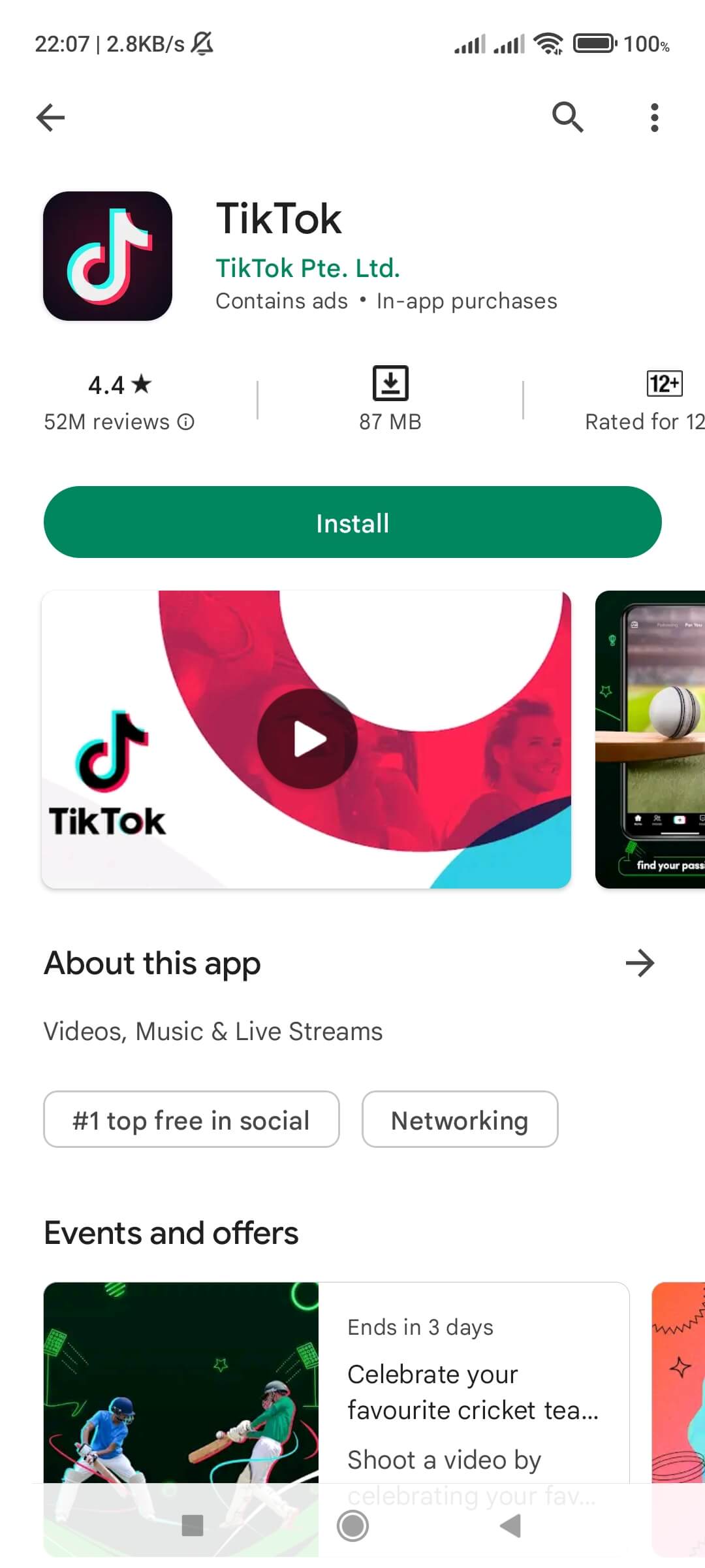 tiktok screenshot googleplay xiaomi phone