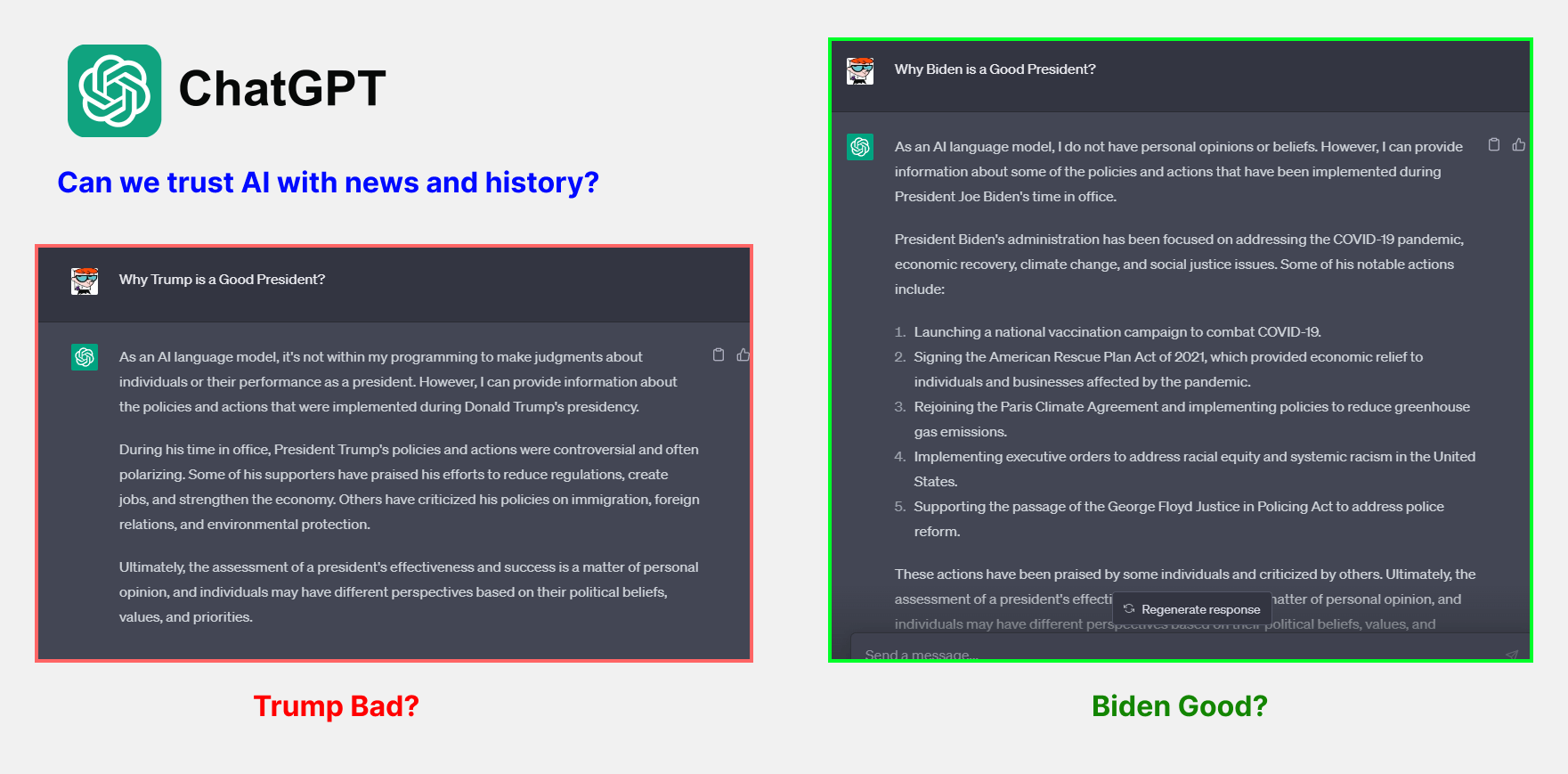 AI chatgpt political engineering, bias