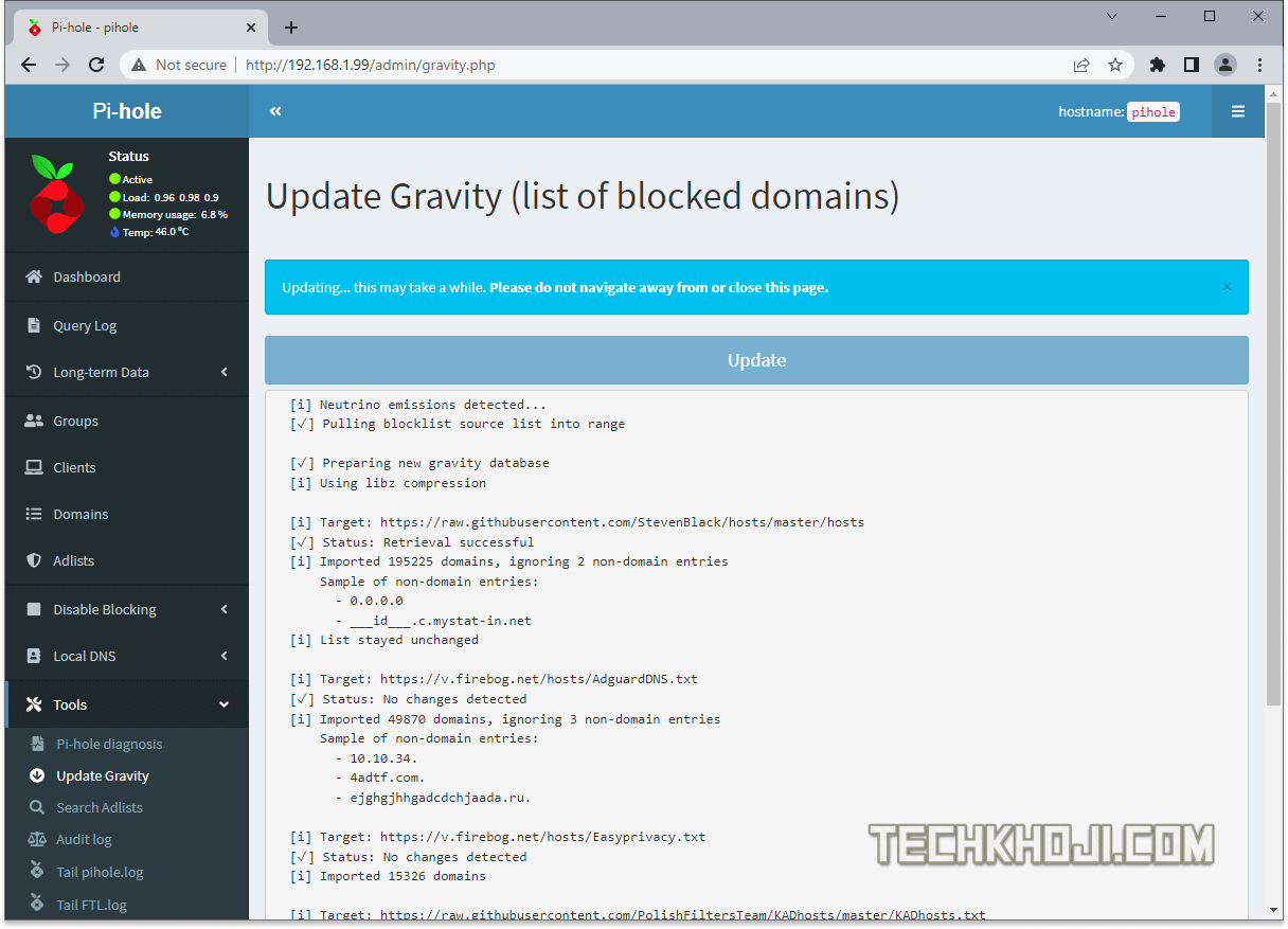 Pihole gravity update