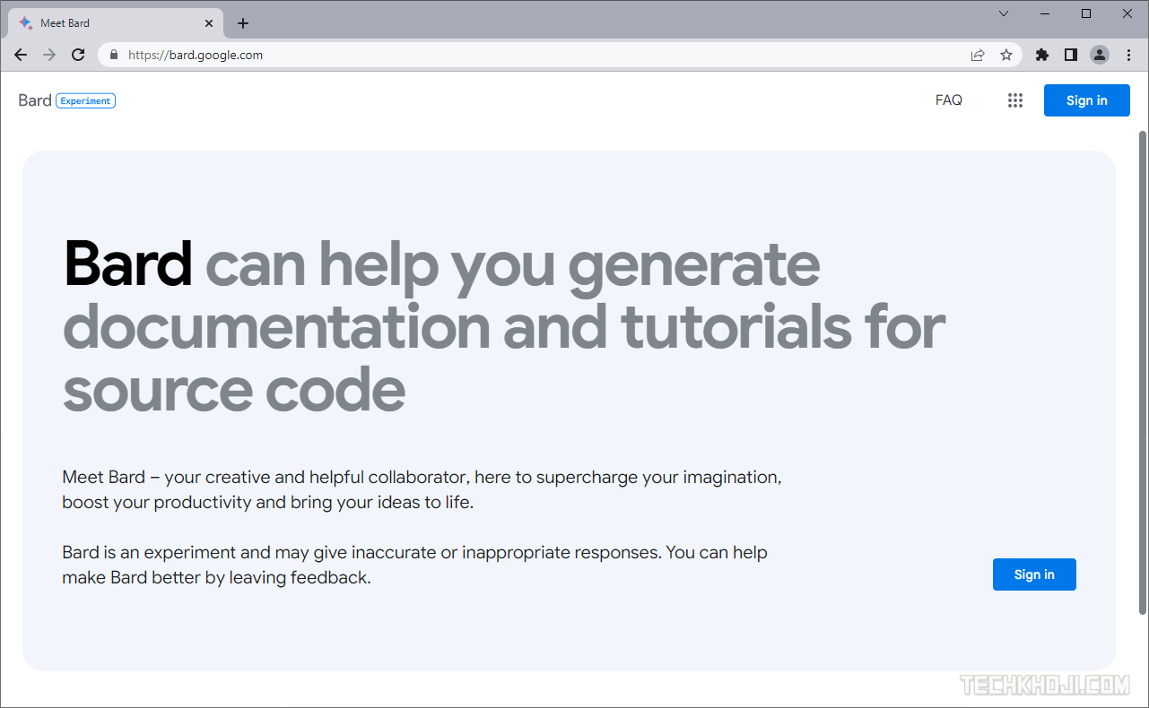Google bard official website