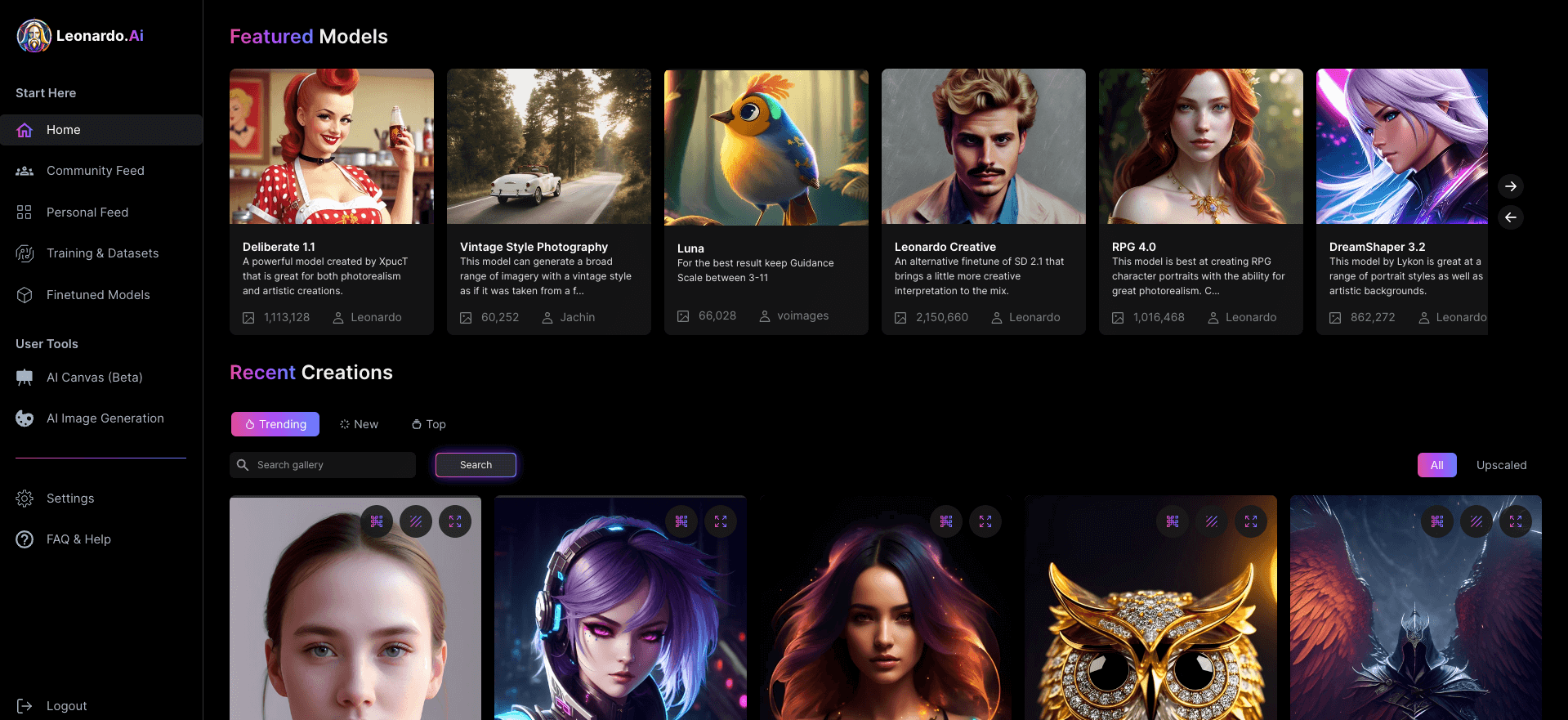 Leonardo AI Multiple Data Models